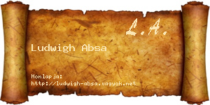 Ludwigh Absa névjegykártya
